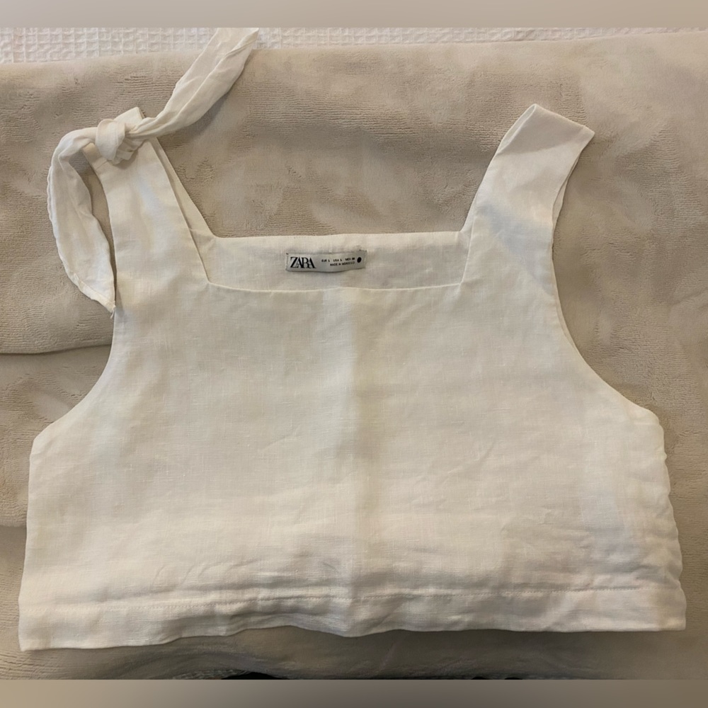 Zara Linen Crop Top
